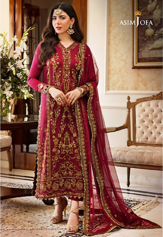 Asim Jofa Original Cotton Silk Embroidered Zari Sitara Collection Pakistani Designer Wear Size Medium