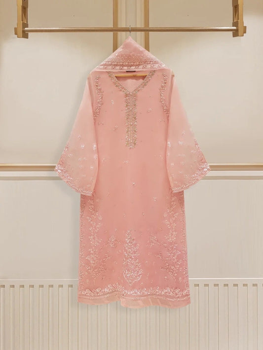 Agha Noor 2 Piece- Organza Embroidered Suit