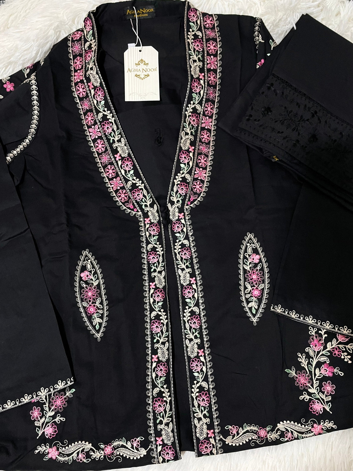 Agha Noor 2 Piece-Cambric Cotton Embroidered