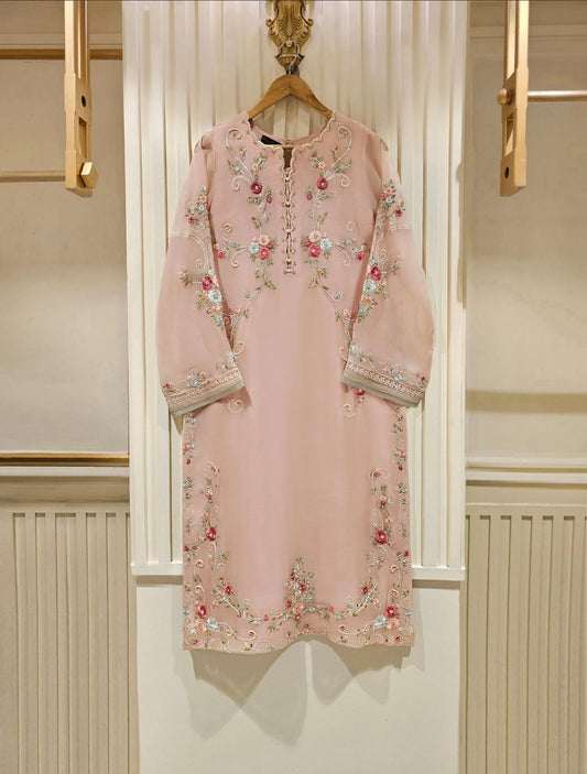 Pure Chiffon Embroidered Dress S111338