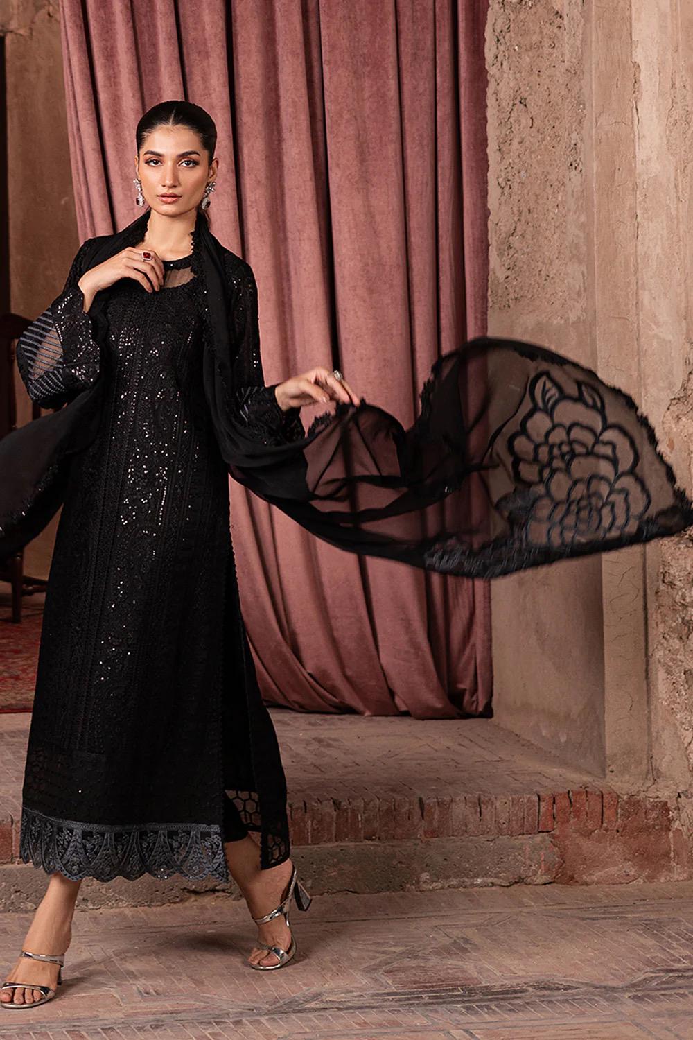 Azure Chiffon Embroidered Dress Latest Collection 2025