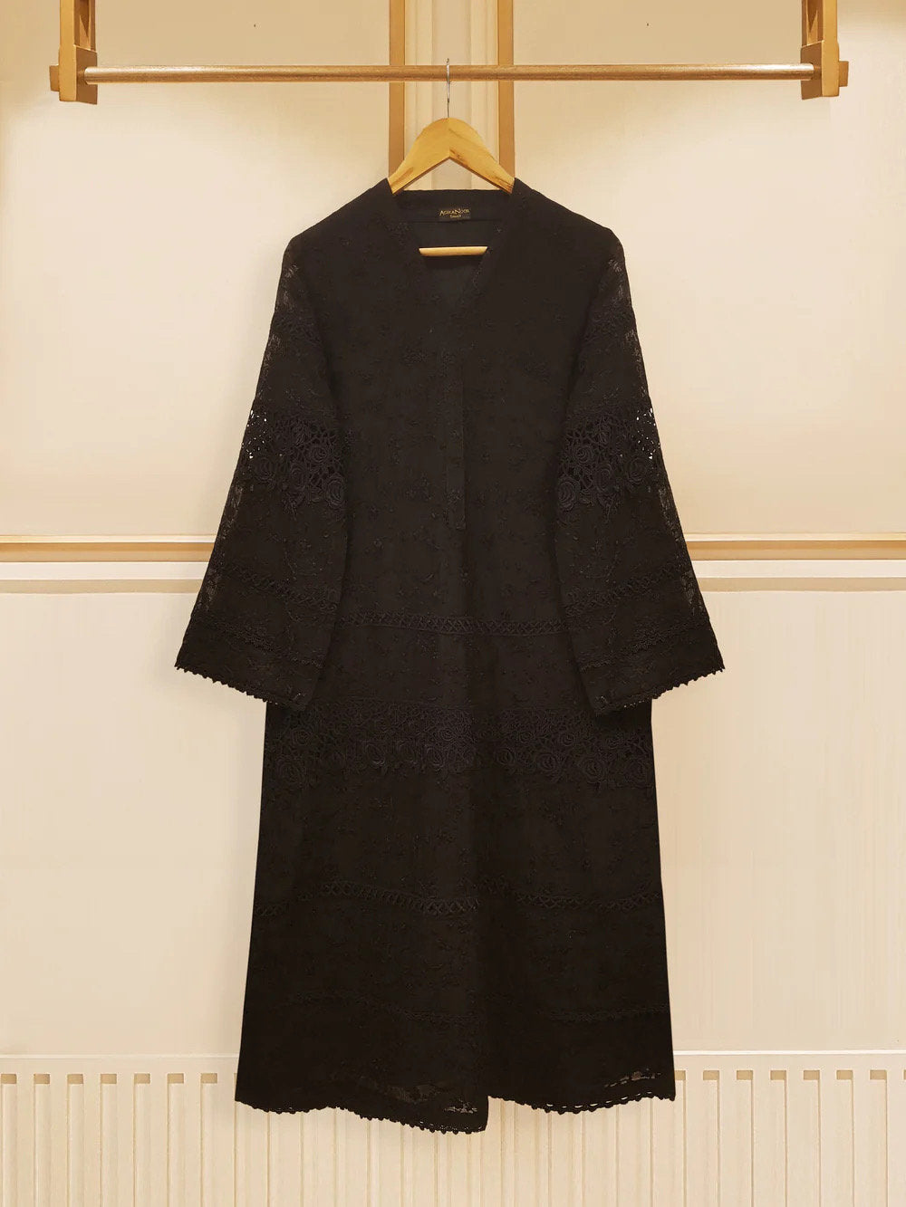 Agha Noor 3 Piece - Pure Cotton Net Embroidered Suit