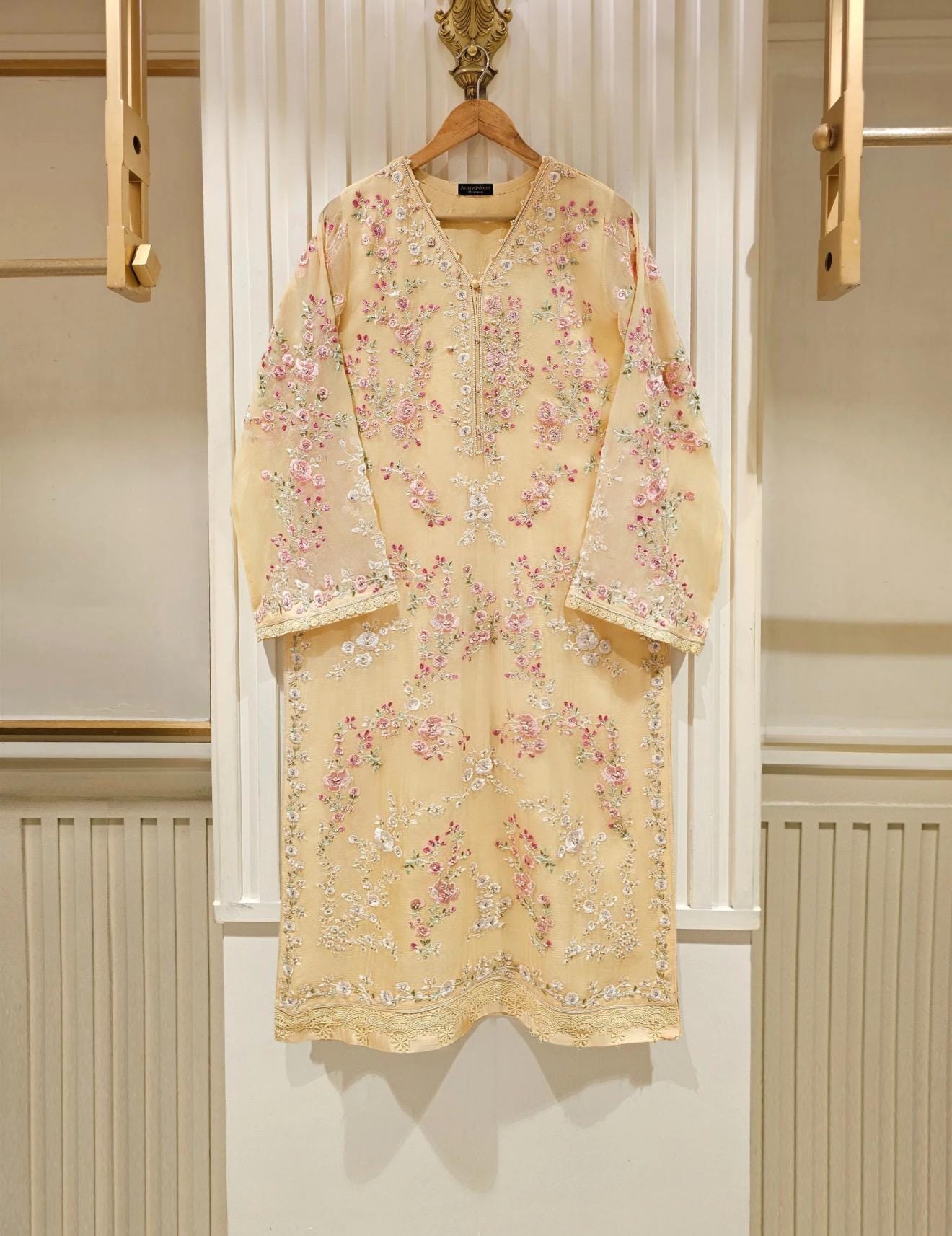 Agha Noor Dress Original Pure 3 Piece Chiffon Embroidered