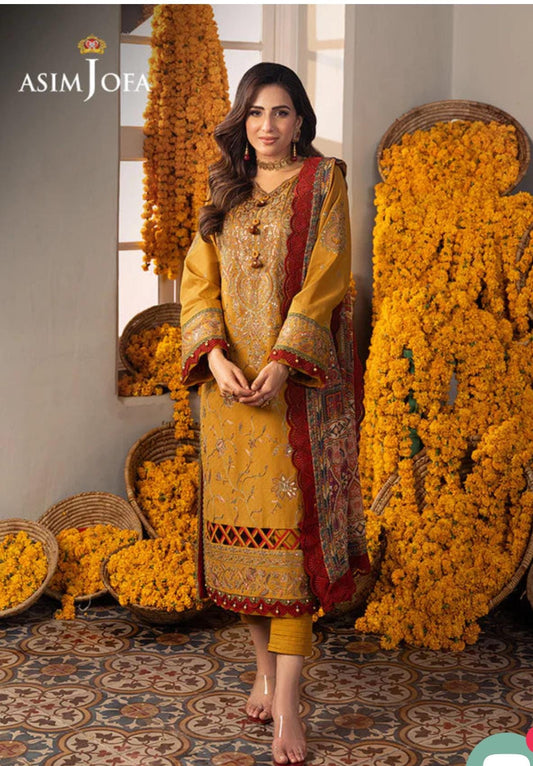 Asim Jofa Original Cotton Jacquard Embroidered Aira Collection Pakistani Designer Wear