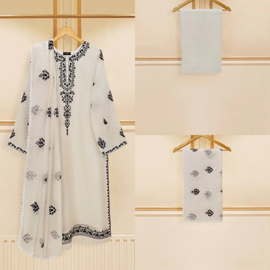 Agha Noor Dress Original 3 Piece Pure Cotton Net