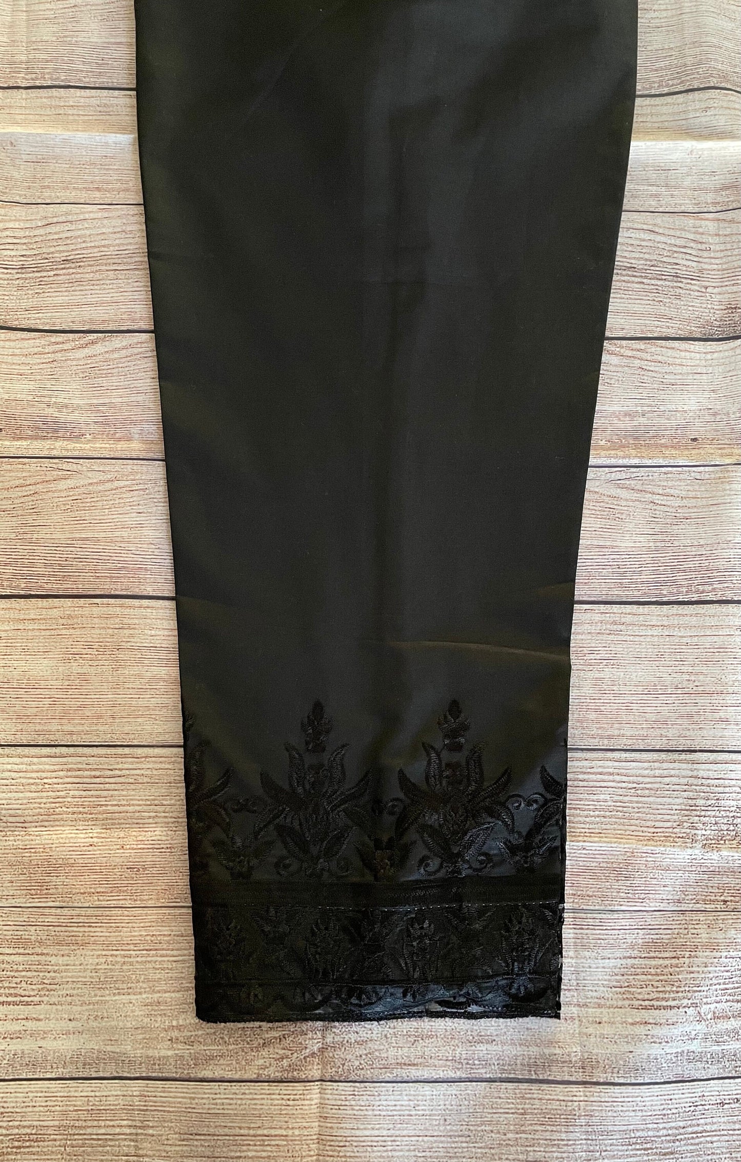Cotton Embroidered Pant Trouser Black