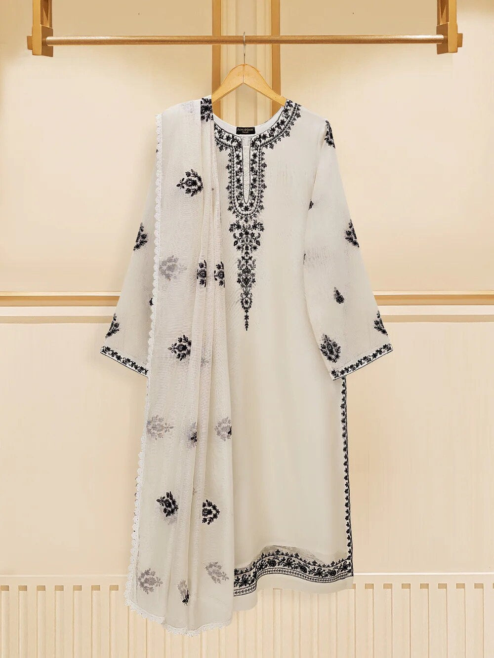 Agha Noor Dress Original 3 Piece Pure Cotton Net