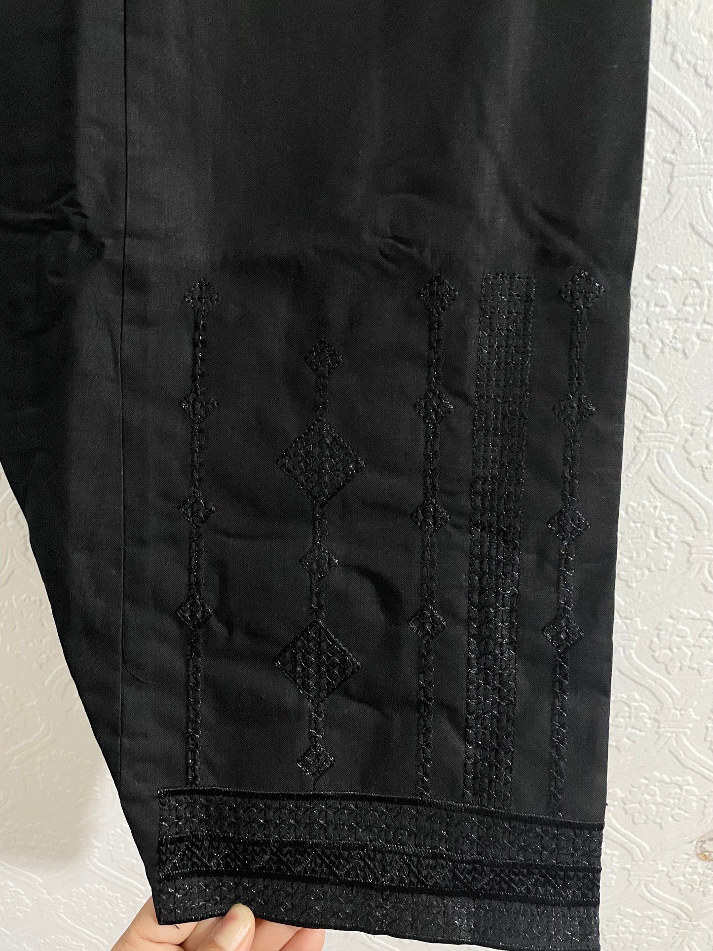 Cotton Embroidered Shalwar Pakistani Indian Wear Black