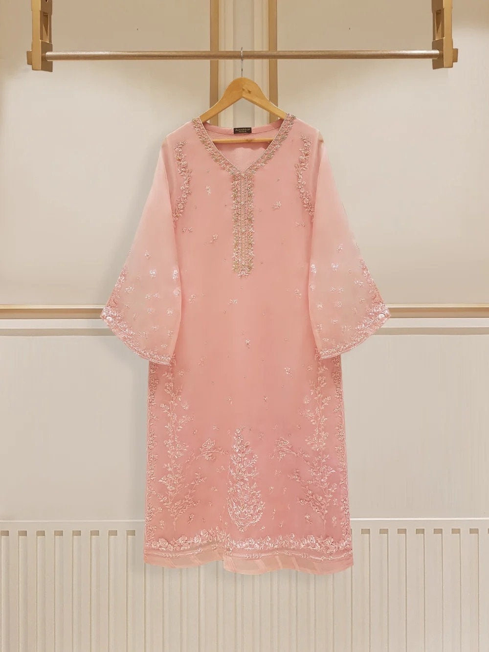 Agha Noor 2 Piece- Organza Embroidered Suit