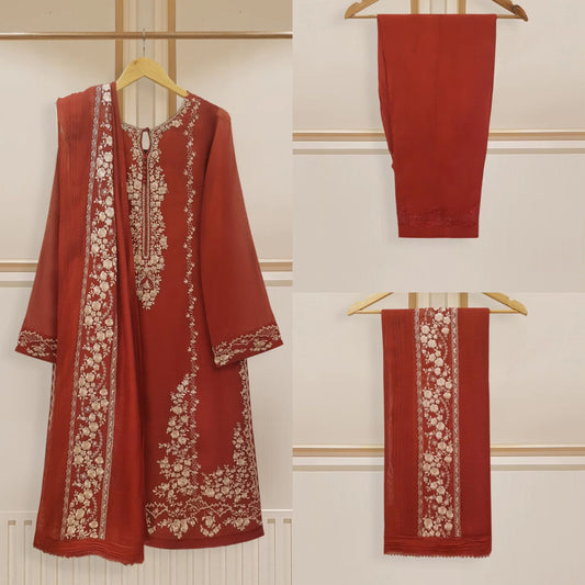 Agha Noor Original 3 Piece Pure Cotton Net Dress