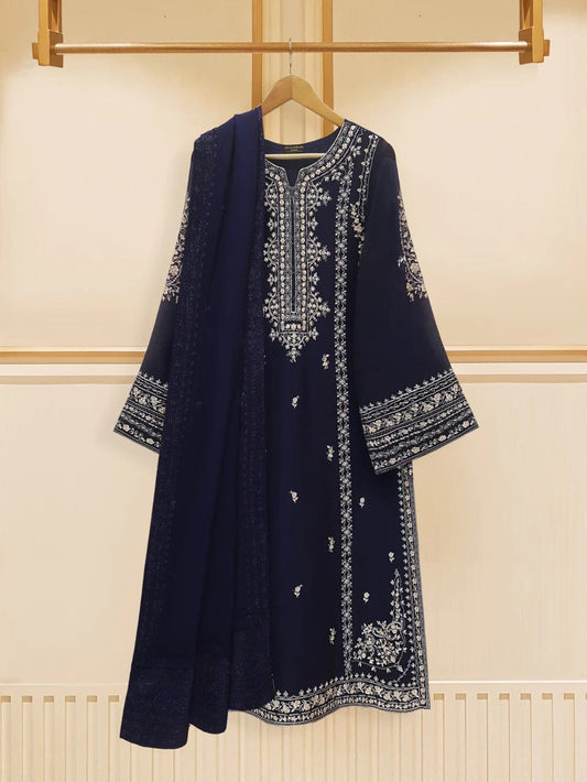 Agha Noor 3 Piece - Chiffon Embroidered Suit